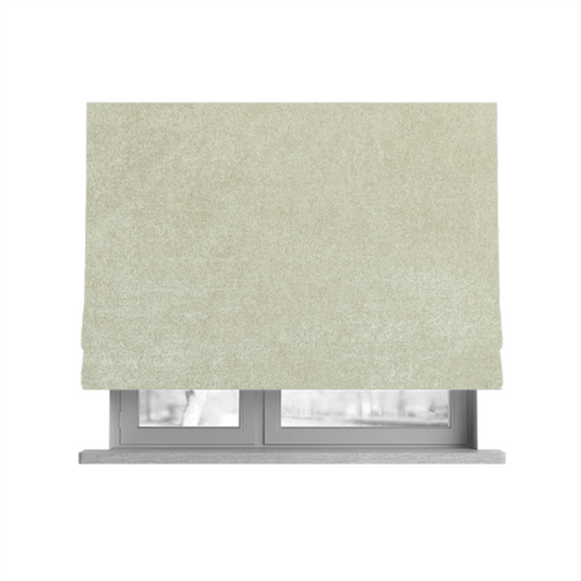 Bazaar Soft Shimmer Plain Chenille White Upholstery Fabric CTR-2185 - Roman Blinds