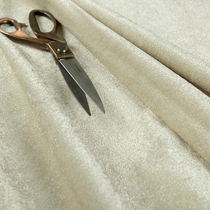 Bazaar Soft Shimmer Plain Chenille White Upholstery Fabric CTR-2185 - Handmade Cushions