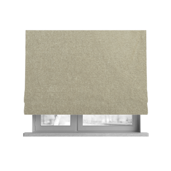 Bazaar Soft Shimmer Plain Chenille Beige Upholstery Fabric CTR-2186 - Roman Blinds
