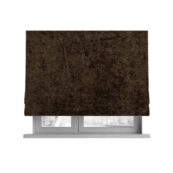 Bazaar Soft Shimmer Plain Chenille Brown Upholstery Fabric CTR-2190 - Roman Blinds