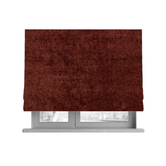 Bazaar Soft Shimmer Plain Chenille Terracotta Orange Upholstery Fabric CTR-2195 - Roman Blinds