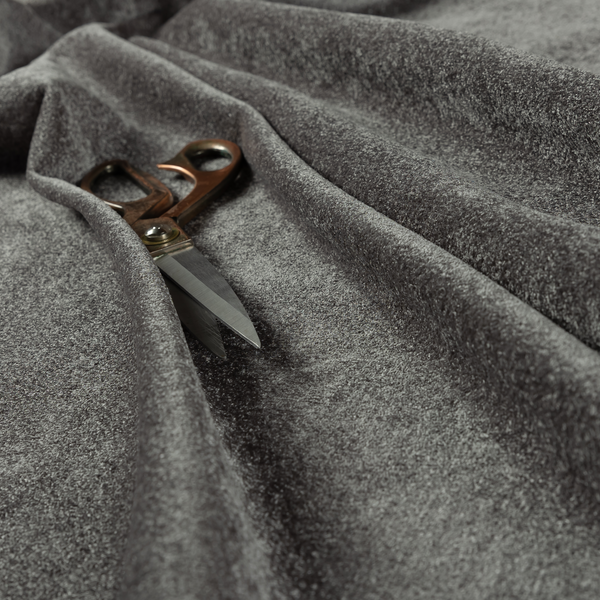 Bazaar Soft Shimmer Plain Chenille Grey Upholstery Fabric CTR-2203 - Roman Blinds
