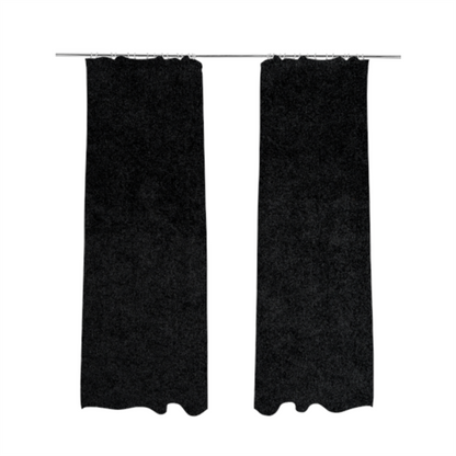 Bazaar Soft Shimmer Plain Chenille Black Upholstery Fabric CTR-2205 - Made To Measure Curtains