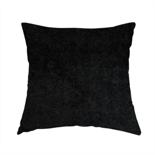 Bazaar Soft Shimmer Plain Chenille Black Upholstery Fabric CTR-2205 - Handmade Cushions