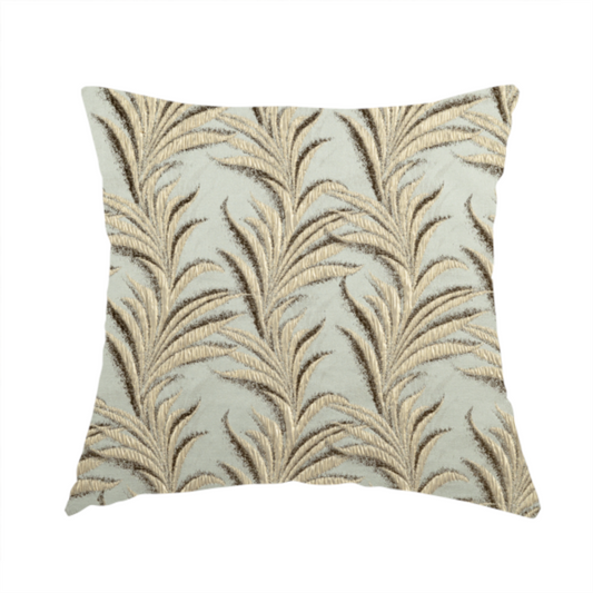 Casa Textured Leaf Pattern Cream Furnishing Fabric CTR-2208 - Handmade Cushions