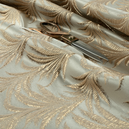 Casa Textured Leaf Pattern Cream Furnishing Fabric CTR-2208