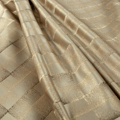 Casa Textured Uniformed Block Shine Pattern Gold Furnishing Fabric CTR-2209 - Made To Measure Curtains