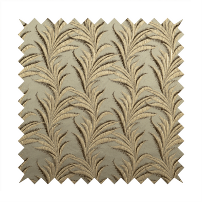 Casa Textured Leaf Pattern Gold Furnishing Fabric CTR-2211 - Made To Measure Curtains