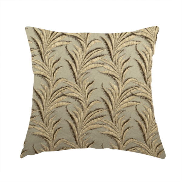 Casa Textured Leaf Pattern Gold Furnishing Fabric CTR-2211 - Handmade Cushions