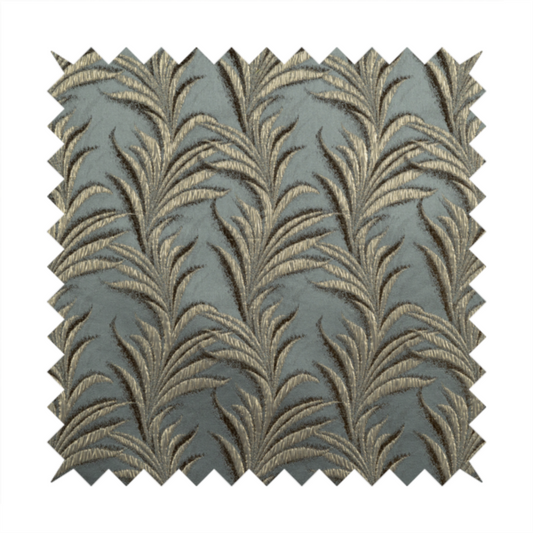 Casa Textured Leaf Pattern Grey Furnishing Fabric CTR-2217