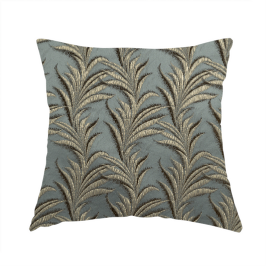 Casa Textured Leaf Pattern Grey Furnishing Fabric CTR-2217 - Handmade Cushions