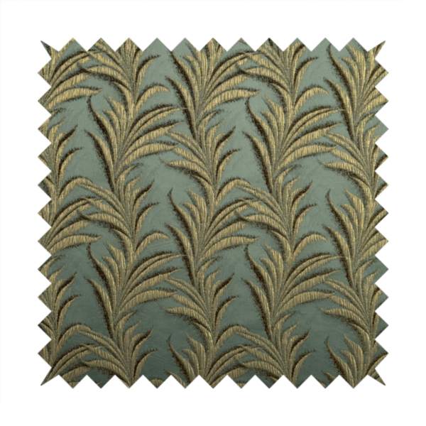 Casa Textured Leaf Pattern Teal Furnishing Fabric CTR-2223 - Made To Measure Curtains