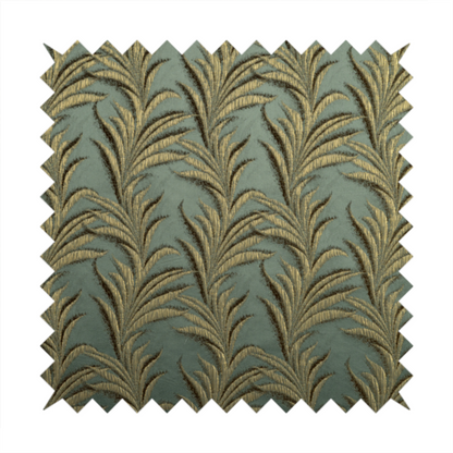 Casa Textured Leaf Pattern Teal Furnishing Fabric CTR-2223 - Made To Measure Curtains