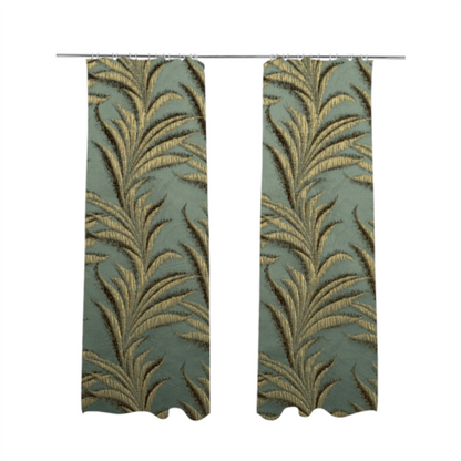 Casa Textured Leaf Pattern Teal Furnishing Fabric CTR-2223 - Made To Measure Curtains