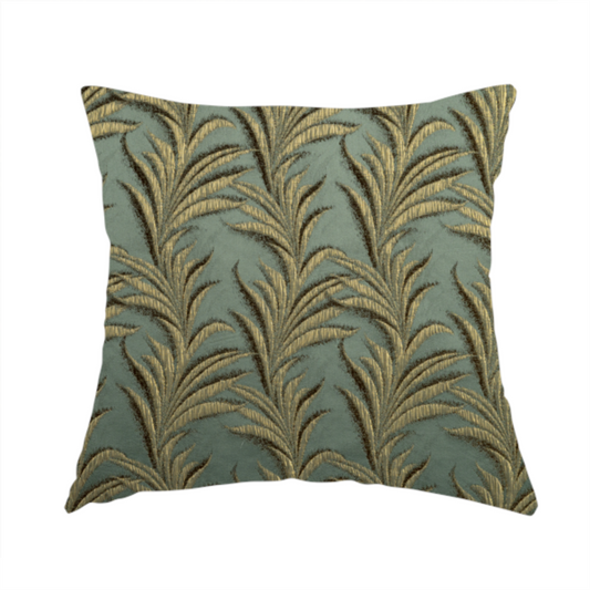 Casa Textured Leaf Pattern Teal Furnishing Fabric CTR-2223 - Handmade Cushions