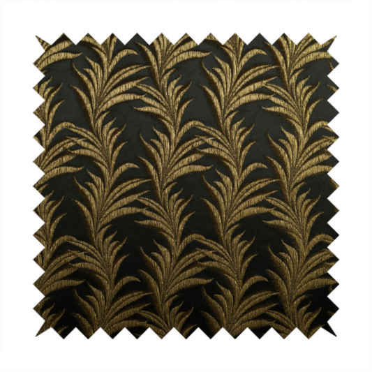 Casa Textured Leaf Pattern Black Furnishing Fabric CTR-2229