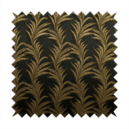 Casa Textured Leaf Pattern Black Furnishing Fabric CTR-2229 - Made To Measure Curtains