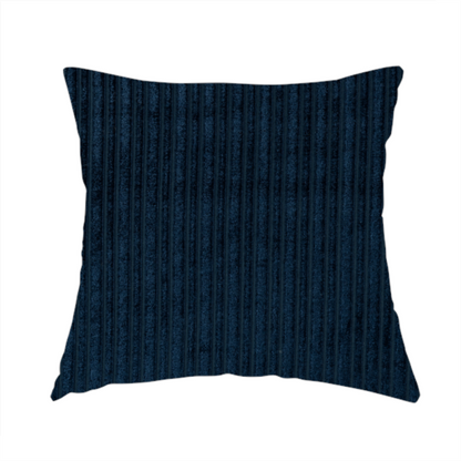 Knightsbridge Velvet Stripe Pattern Navy Blue Upholstery Fabric CTR-2231 - Handmade Cushions