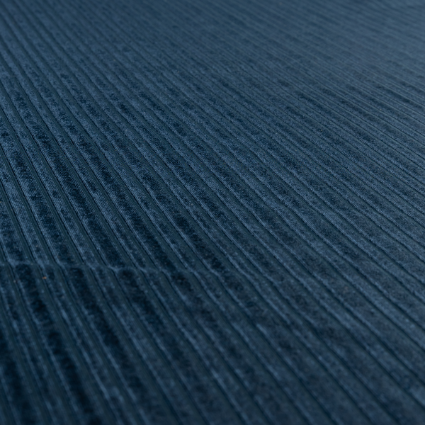 Knightsbridge Velvet Stripe Pattern Navy Blue Upholstery Fabric CTR-2231