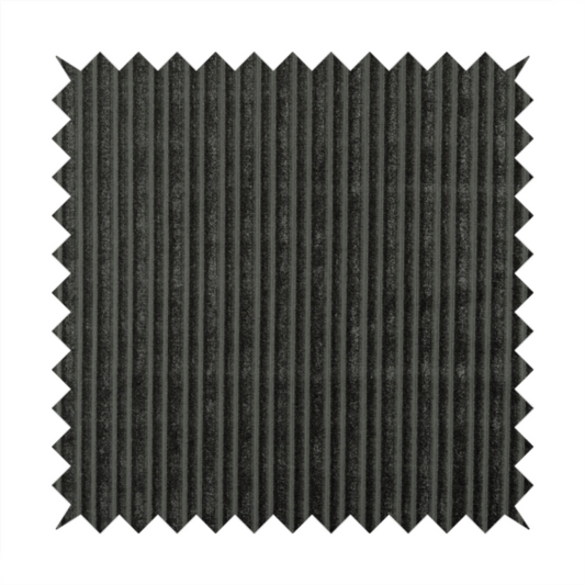 Knightsbridge Velvet Stripe Pattern Grey Upholstery Fabric CTR-2233