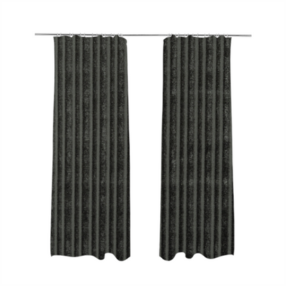 Knightsbridge Velvet Stripe Pattern Grey Upholstery Fabric CTR-2233 - Made To Measure Curtains