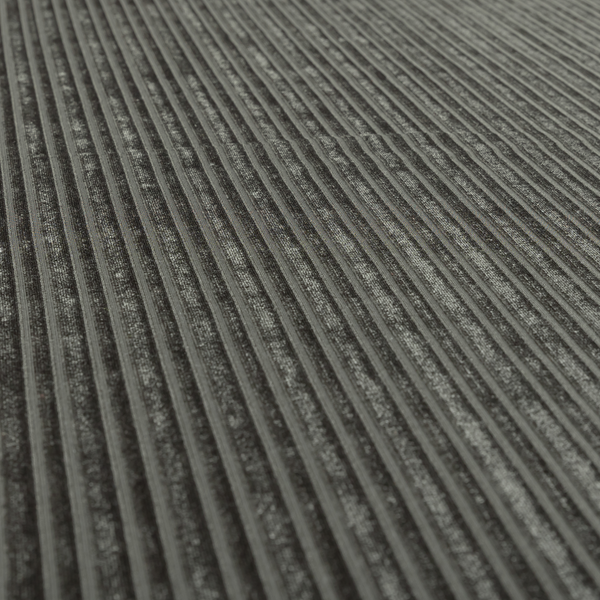 Knightsbridge Velvet Stripe Pattern Grey Upholstery Fabric CTR-2233 - Roman Blinds