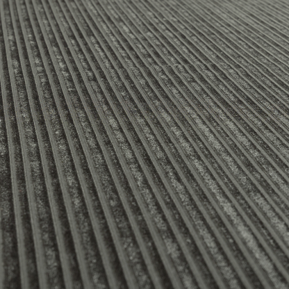 Knightsbridge Velvet Stripe Pattern Grey Upholstery Fabric CTR-2233