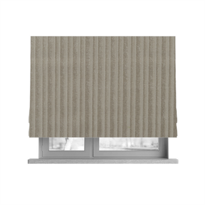 Knightsbridge Velvet Stripe Pattern Mink Brown Upholstery Fabric CTR-2234 - Roman Blinds