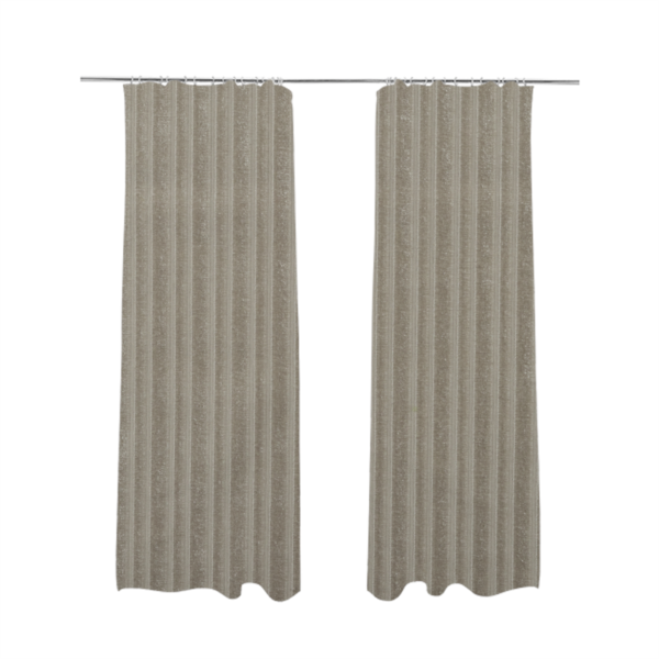 Knightsbridge Velvet Stripe Pattern Mink Brown Upholstery Fabric CTR-2234 - Made To Measure Curtains