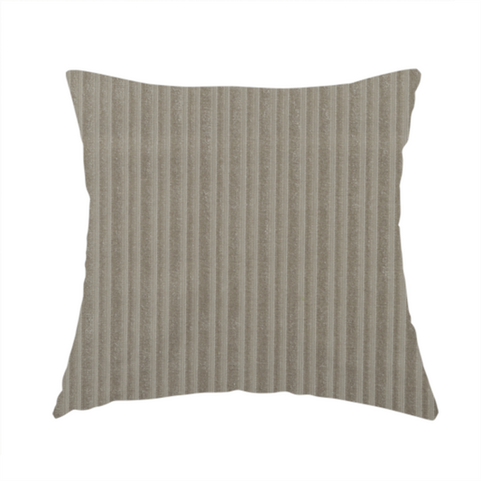 Knightsbridge Velvet Stripe Pattern Mink Brown Upholstery Fabric CTR-2234 - Handmade Cushions