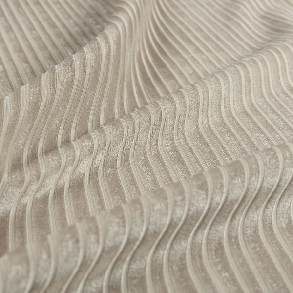 Knightsbridge Velvet Stripe Pattern Mink Brown Upholstery Fabric CTR-2234