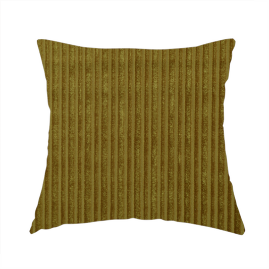 Knightsbridge Velvet Stripe Pattern Yellow Upholstery Fabric CTR-2235 - Handmade Cushions