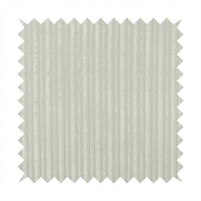 Knightsbridge Velvet Stripe Pattern White Upholstery Fabric CTR-2237 - Roman Blinds