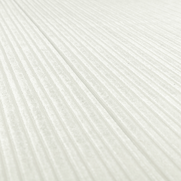 Knightsbridge Velvet Stripe Pattern White Upholstery Fabric CTR-2237