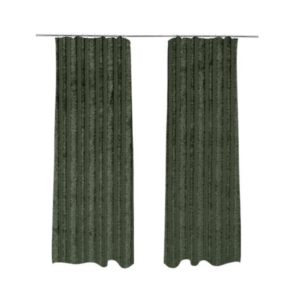 Knightsbridge Velvet Stripe Pattern Green Upholstery Fabric CTR-2238 - Made To Measure Curtains