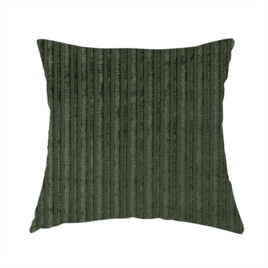 Knightsbridge Velvet Stripe Pattern Green Upholstery Fabric CTR-2238 - Handmade Cushions