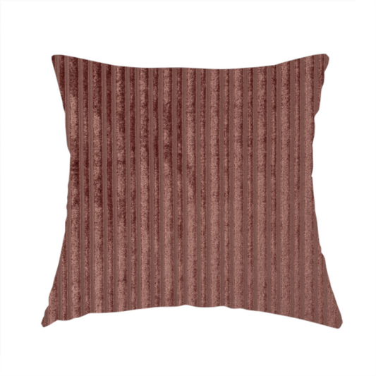 Knightsbridge Velvet Stripe Pattern Rose Pink Upholstery Fabric CTR-2239 - Handmade Cushions