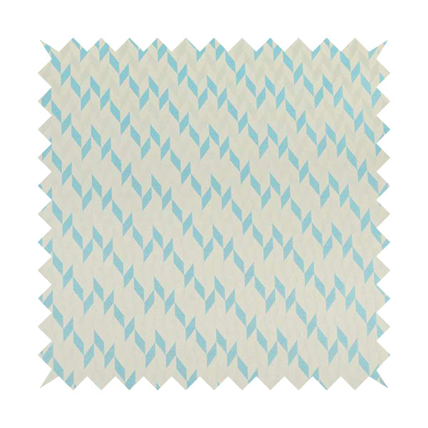 Zenith Collection In Smooth Chenille Finish Blue Colour Geometric Pattern Upholstery Fabric CTR-224 - Roman Blinds