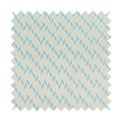 Zenith Collection In Smooth Chenille Finish Blue Colour Geometric Pattern Upholstery Fabric CTR-224