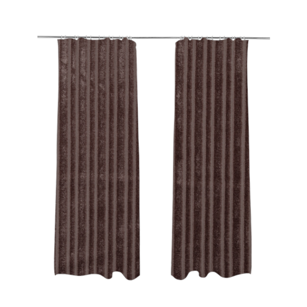 Knightsbridge Velvet Stripe Pattern Wine Purple Upholstery Fabric CTR-2240 - Made To Measure Curtains