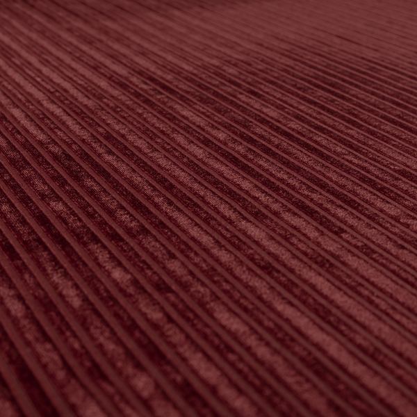 Knightsbridge Velvet Stripe Pattern Burgundy Red Upholstery Fabric CTR-2241