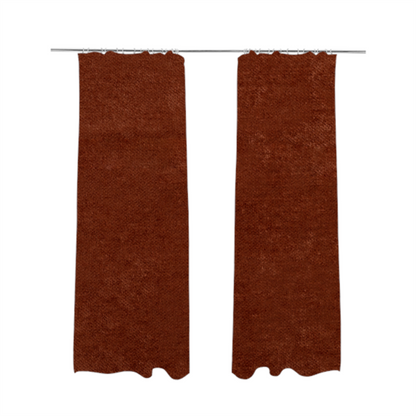 Tessuto Soft Chenille Plain Water Repellent Terracotta Red Upholstery Fabric CTR-2243 - Made To Measure Curtains