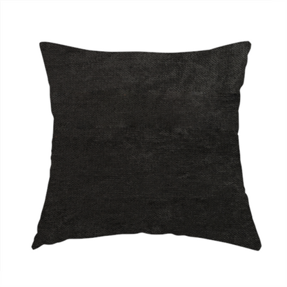 Tessuto Soft Chenille Plain Water Repellent Black Upholstery Fabric CTR-2249 - Handmade Cushions