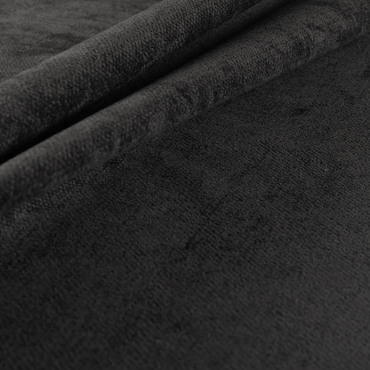 Tessuto Soft Chenille Plain Water Repellent Black Upholstery Fabric CTR-2249 - Made To Measure Curtains