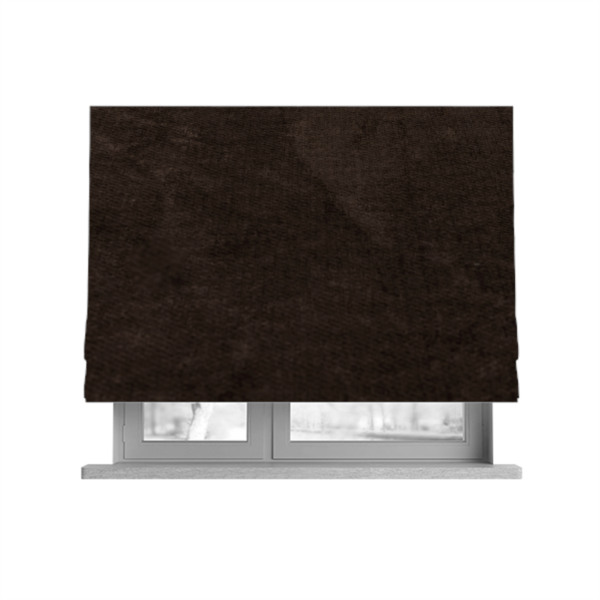 Tessuto Soft Chenille Plain Water Repellent Brown Upholstery Fabric CTR-2250 - Roman Blinds