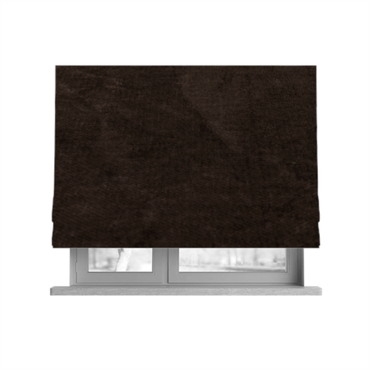 Tessuto Soft Chenille Plain Water Repellent Brown Upholstery Fabric CTR-2250 - Roman Blinds