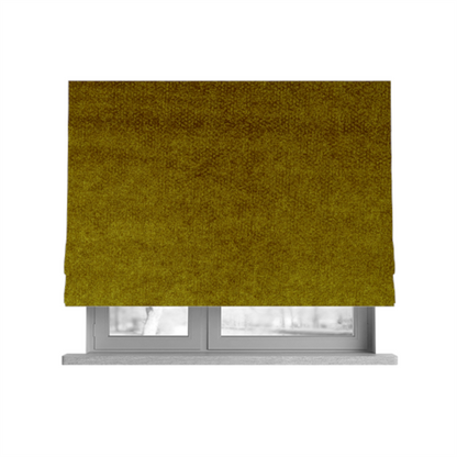 Kensington Velvet Semi Plain Yellow Upholstery Fabric CTR-2259 - Roman Blinds