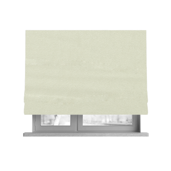 Kensington Velvet Semi Plain White Upholstery Fabric CTR-2261 - Roman Blinds