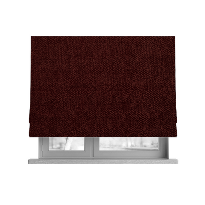 Kensington Velvet Semi Plain Burgundy Red Upholstery Fabric CTR-2265 - Roman Blinds