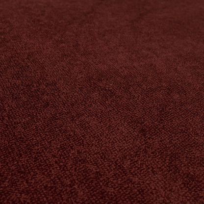 Kensington Velvet Semi Plain Burgundy Red Upholstery Fabric CTR-2265